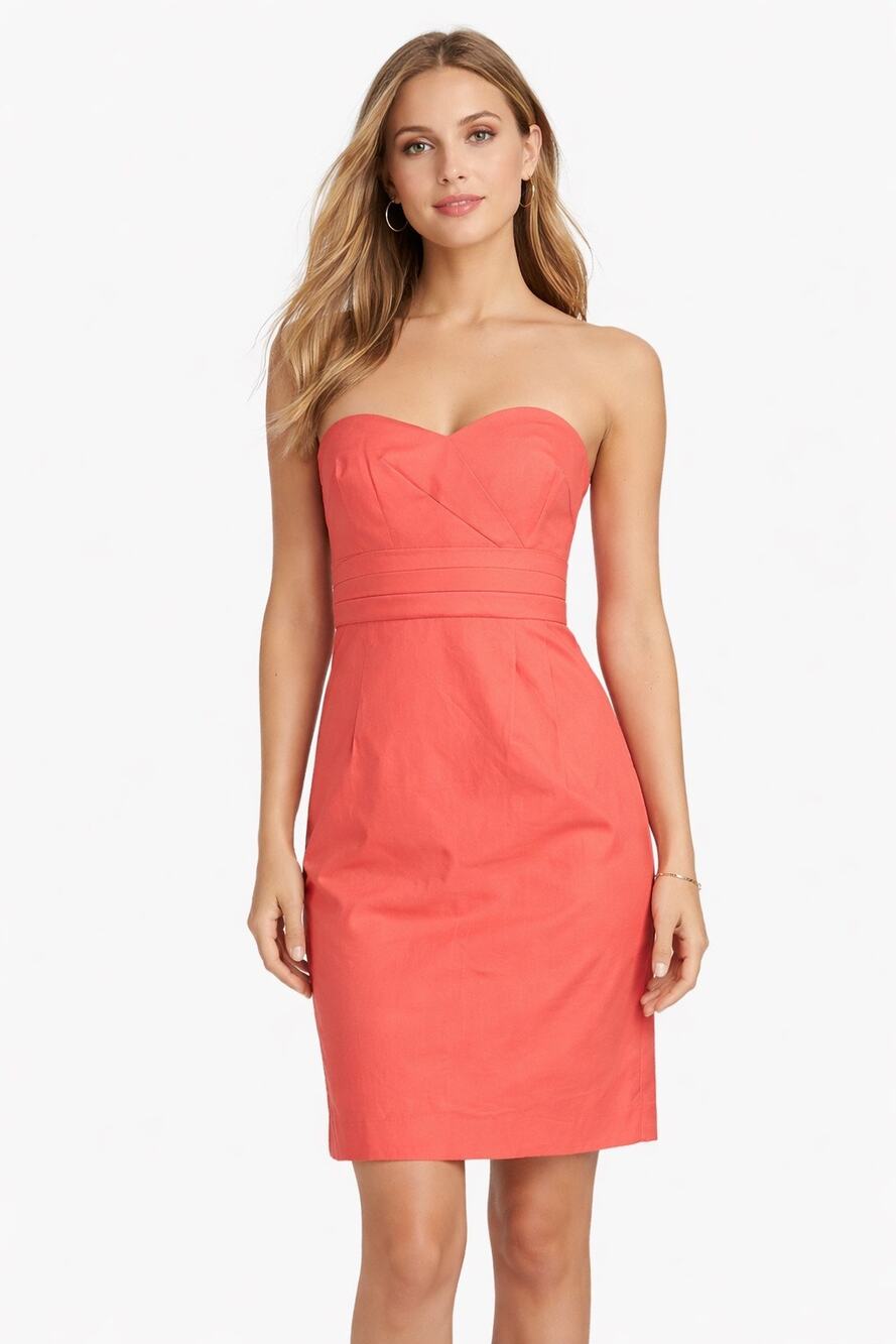 J.Crew Raquel Sheath Dress Y2K Sweet Papaya Strapless 4